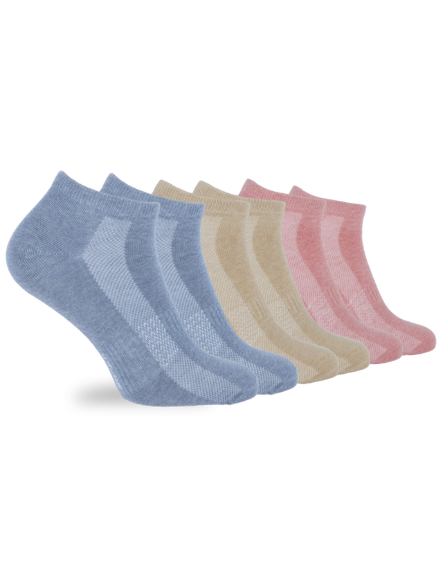 Sneakersocken | 6 Paar | IndiDye® | Blau/Beige/Blush | Unisex | pflanzlich gefärbt