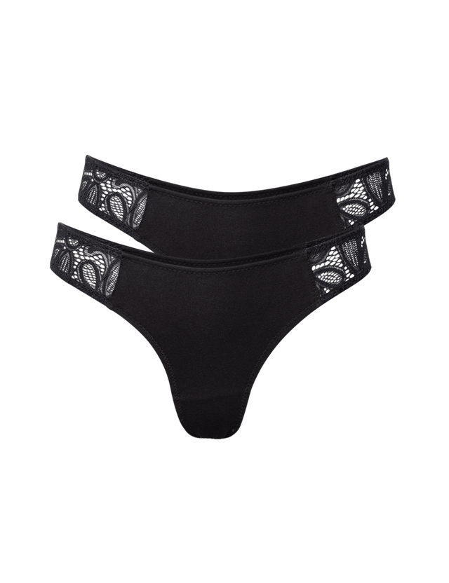 Tanga | mit floraler Spitze | 2er-Pack | Bio-Baumwolle von ZOCKN