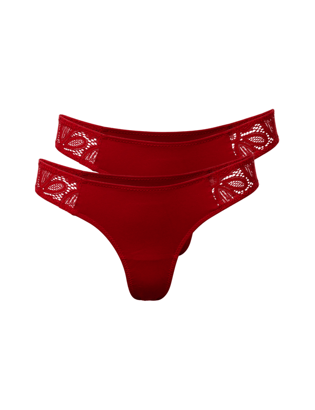 Tanga | mit floraler Spitze | 2er-Pack | Bio-Baumwolle von ZOCKN