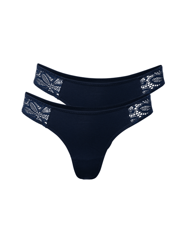 Tanga | mit floraler Spitze | 2er-Pack | Bio-Baumwolle von ZOCKN