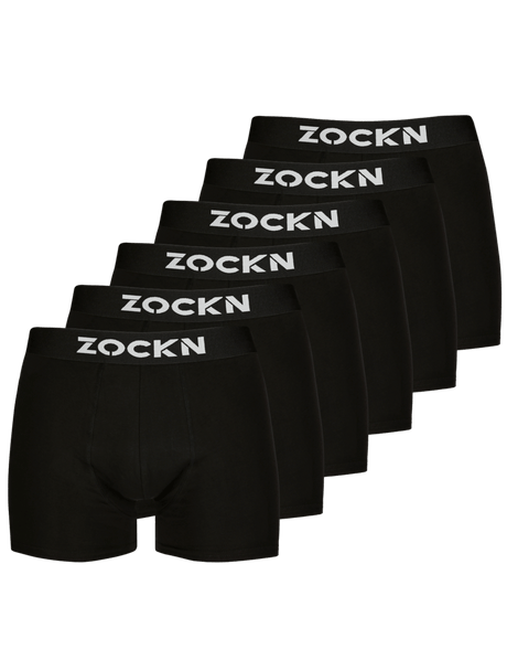 2x Boxershorts | 6er Pack | Schwarz mit Logo | Bio-Baumwolle von ZOCKN