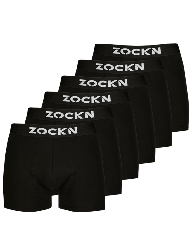 2x Boxershorts | 6er Pack | Schwarz mit Logo | Bio-Baumwolle von ZOCKN