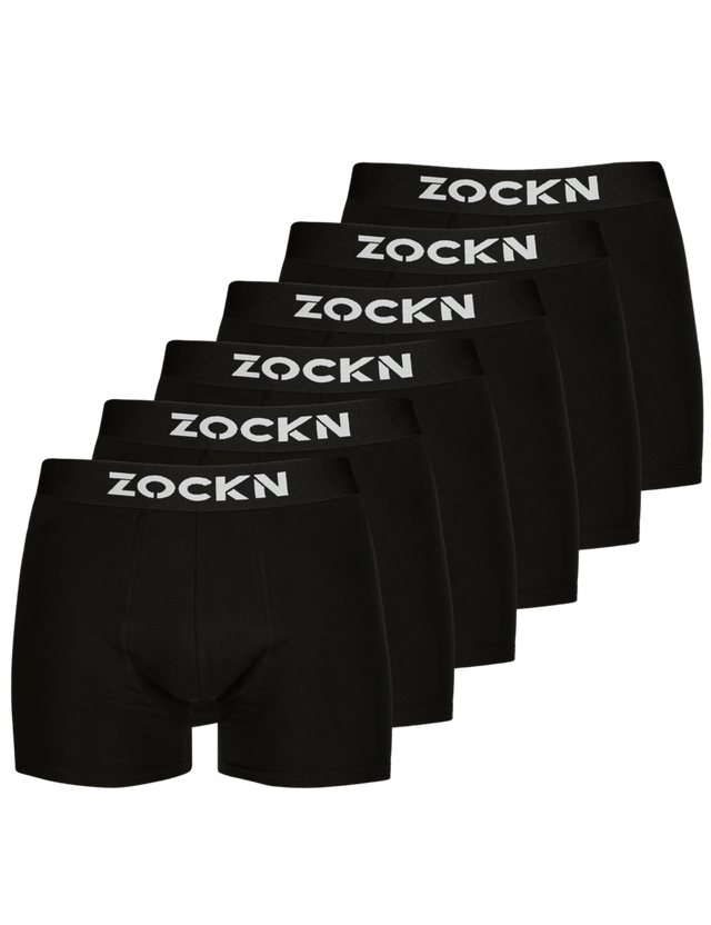 2x Boxershorts | 6er Pack | Schwarz mit Logo | Bio-Baumwolle von ZOCKN