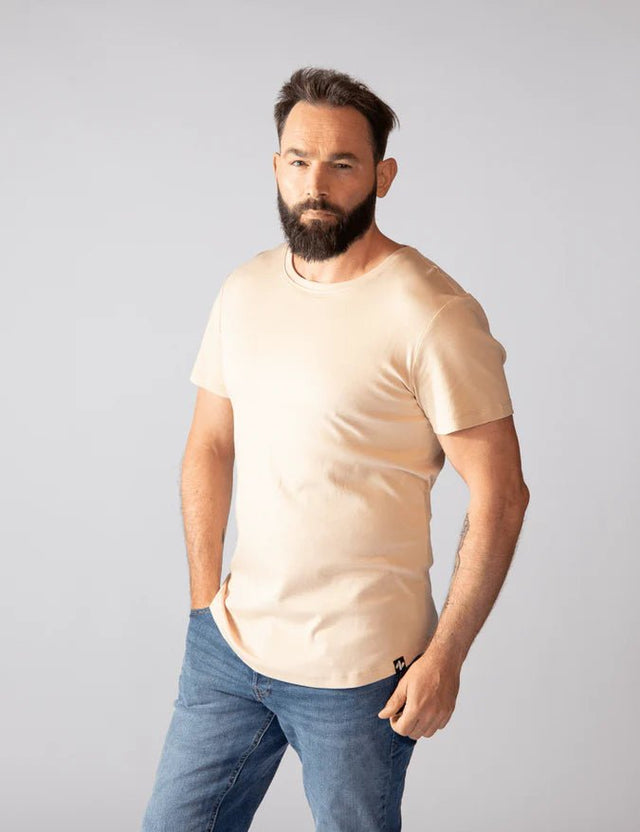 T-Shirt | Curved | Schwarz, Weiß, Beige, Blau | Für Männer von ZOCKN