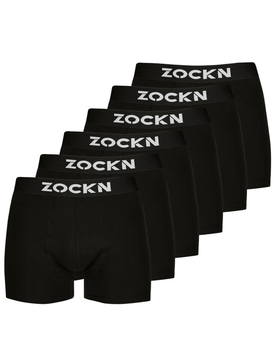 2x Boxershorts | 6er Pack | Schwarz mit Logo | Bio-Baumwolle von ZOCKN