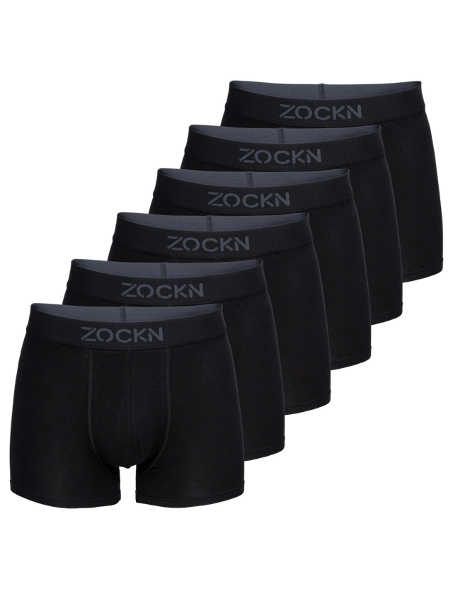 2x Boxershorts Black | 6er-Pack | Schwarz | Bio-Baumwolle von ZOCKN