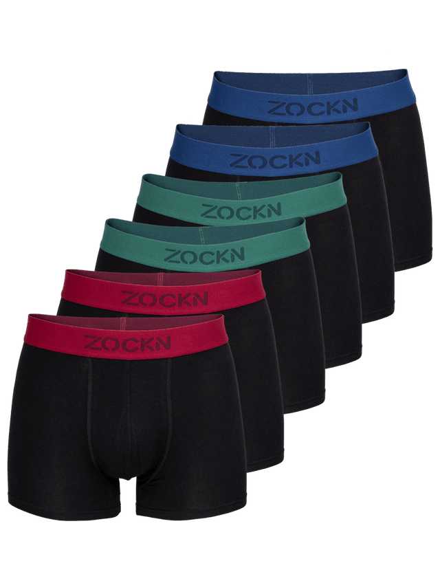 2x Boxershorts Color | 6er-Pack | Grün, Berry, Blau | Bio-Baumwolle von ZOCKN