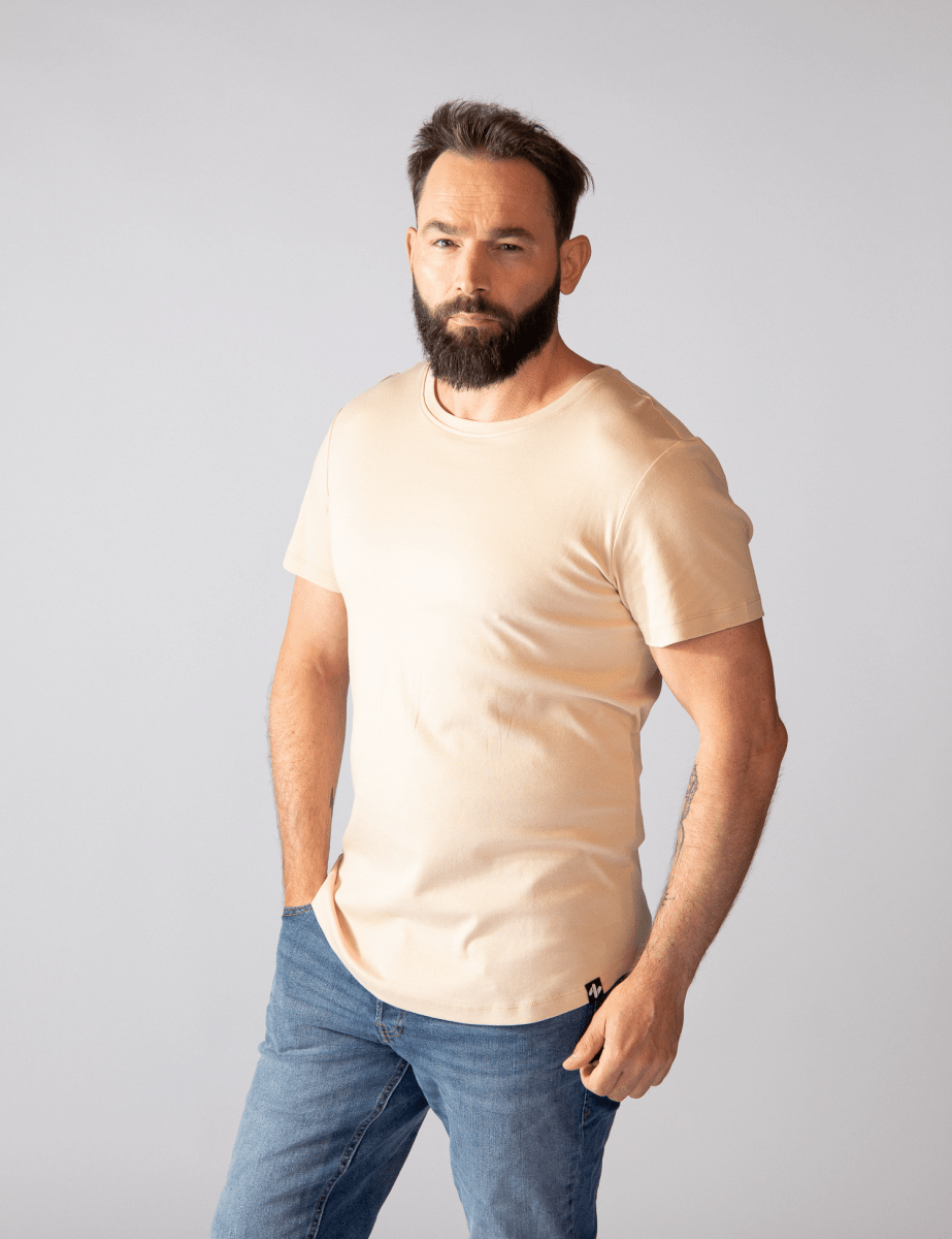 2x T-Shirt | Curved | Beige | Für Männer von ZOCKN